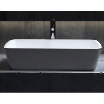 Раковина Salini (Салини) Gloria накладная 65х40х14.5cм, без отверстий, без перелива, S-Stone, цвет: белый матовый 1102212M