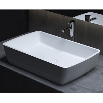 Раковина Salini (Салини) Gloria накладная 65х40х14.5cм, без отверстий, без перелива, S-Stone, цвет: белый матовый 1102212M