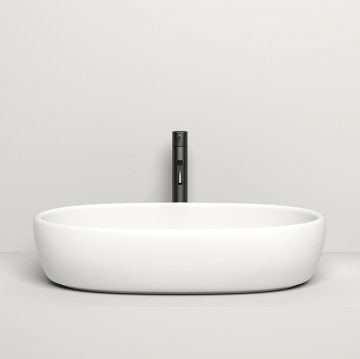Раковина Salini Luce накладная 70х40х15.5 см, без отверстий, без перелива, S-Stone, цвет: белый матовый 110721M