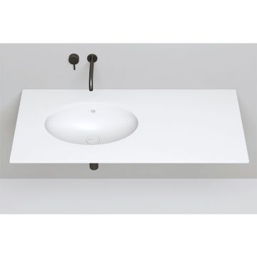 Раковина Salini (Салини) Marea 12 врезная снизу 545х375х187мм, без отверстий под смес, с ПЕРЕЛИВОМ, материал: S-Sense, глянцевый, белый. 1101109G