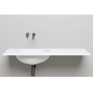 Раковина Salini (Салини) Marea 12 врезная снизу 545х375х187мм, без отверстий под смес, с ПЕРЕЛИВОМ, материал: S-Sense, глянцевый, белый. 1101109G