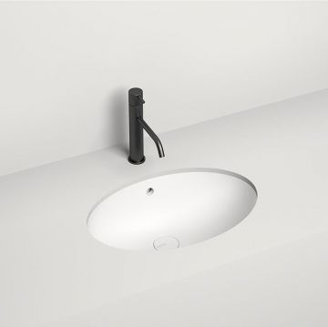 Раковина Salini (Салини) Marea 12 врезная снизу 545х375х187мм, без отверстий, без перелива, S-Sense, цвет: белый матовый 1101109M