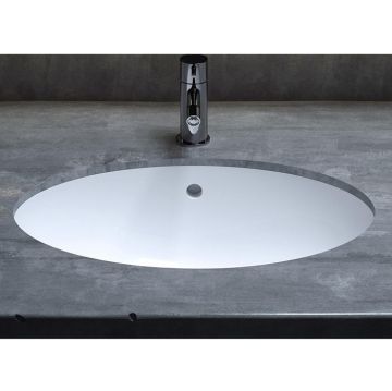 Раковина Salini (Салини) Marea 12 врезная снизу 545х375х187мм, без отверстий, без перелива, S-Sense, цвет: белый матовый 1101109M