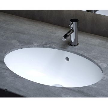 Раковина Salini (Салини) Marea 12 врезная снизу 545х375х187мм, без отверстий, без перелива, S-Sense, цвет: белый матовый 1101109M