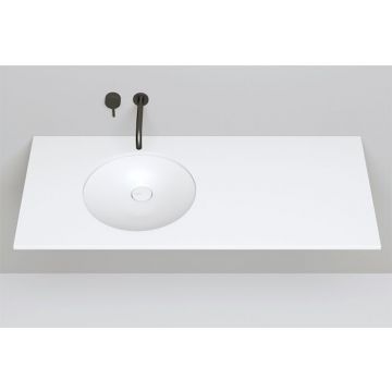 Раковина Salini (Салини) Marea 08 врезная снизу 42х42х12.8cм, без отверстий, без перелива, S-Stone, цвет: белый матовый 1802208M