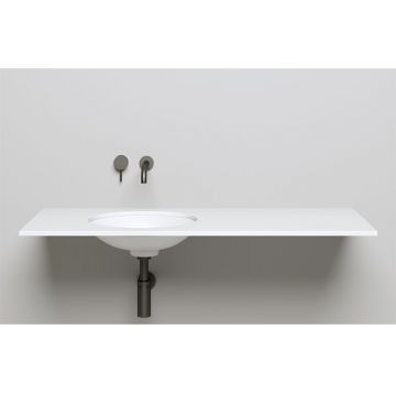 Раковина Salini (Салини) Marea 08 врезная снизу 42х42х12.8cм, без отверстий, без перелива, S-Stone, цвет: белый матовый 1802208M