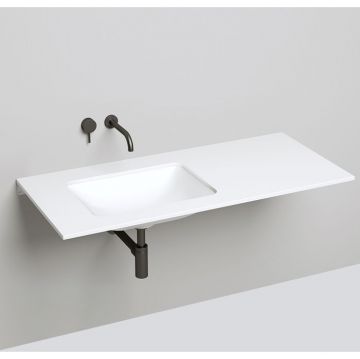 Раковина Salini (Салини) Marea врезная снизу 55х40х13.4cм, без отверстий, без перелива, S-Stone, цвет: белый матовый 1802206M