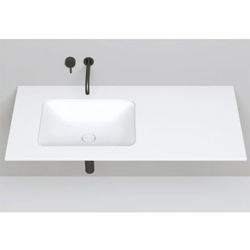 Раковина Salini (Салини) Marea врезная снизу 55х40х13.4cм, без отверстий, без перелива, S-Stone, цвет: белый матовый 1802206M