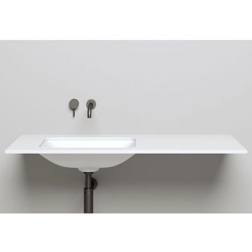 Раковина Salini (Салини) Marea врезная снизу 55х40х13.4cм, без отверстий, без перелива, S-Stone, цвет: белый матовый 1802206M