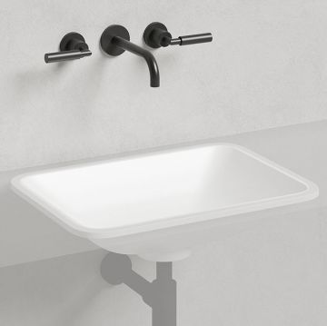 Раковина Salini (Салини) Marea врезная снизу 55х40х13.4cм, без отверстий, без перелива, S-Stone, цвет: белый матовый 1802206M