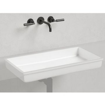 Раковина Salini Marea врезная снизу 75х40х12.9 см, без отверстий, без перелива, S-Stone, цвет: белый матовый 1802210M