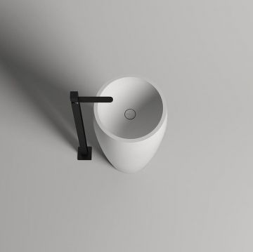 Раковина Salini Armonia 203 напольная 47х47х90 см, без отверстий, без перелива, донный клапан and Up and Down and , материал: S-Sense, цвет: глянцевый белый 130113G