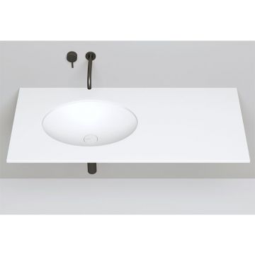 Раковина Salini (Салини) Marea встраиваемая под столешницу 55х40х13.5 см, без отверстий, без перелива, материал: S-Stone, цвет: белый матовый 1802211M