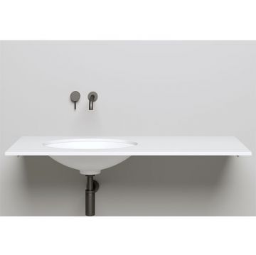 Раковина Salini (Салини) Marea встраиваемая под столешницу 55х40х13.5 см, без отверстий, без перелива, материал: S-Stone, цвет: белый матовый 1802211M