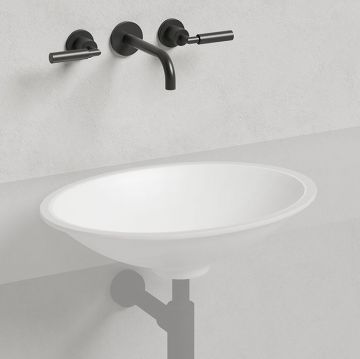 Раковина Salini (Салини) Marea встраиваемая под столешницу 55х40х13.5 см, без отверстий, без перелива, материал: S-Stone, цвет: белый матовый 1802211M