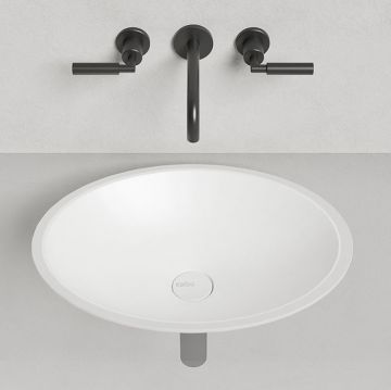 Раковина Salini (Салини) Marea встраиваемая под столешницу 55х40х13.5 см, без отверстий, без перелива, материал: S-Stone, цвет: белый матовый 1802211M