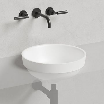 Раковина Salini Marea накладная 41.5х41.5х16см, без отверстий, без перелива, S-Stone, цвет: белый матовый 1802203M