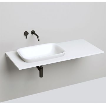 Раковина Salini (Салини) Marea накладная 60х40х16см, без отверстий, без перелива, S-Stone, цвет: белый матовый 1802202M