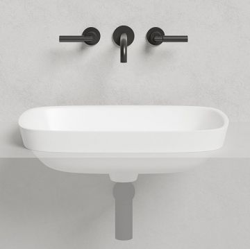 Раковина Salini (Салини) Marea накладная 60х40х16см, без отверстий, без перелива, S-Stone, цвет: белый матовый 1802202M