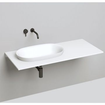 Раковина Salini (Салини) Marea накладная 64.5х38.7х16см, без отверстий, без перелива, S-Stone, цвет: белый матовый 1802201M