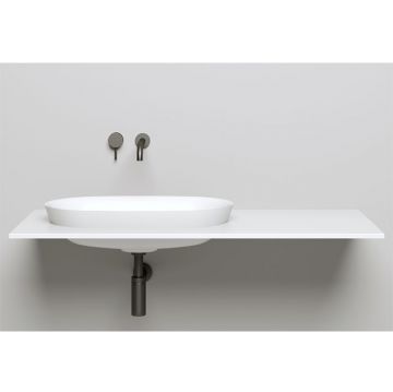 Раковина Salini (Салини) Marea накладная 64.5х38.7х16см, без отверстий, без перелива, S-Stone, цвет: белый матовый 1802201M