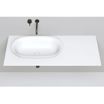 Раковина Salini (Салини) Marea накладная 64.5х38.7х16см, без отверстий, без перелива, S-Stone, цвет: белый матовый 1802201M