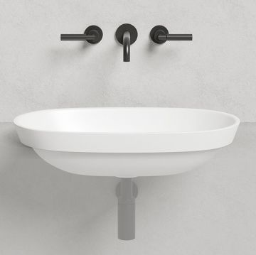 Раковина Salini (Салини) Marea накладная 64.5х38.7х16см, без отверстий, без перелива, S-Stone, цвет: белый матовый 1802201M