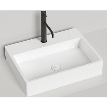 Раковина Salini (Салини) Ottavia накладная 60х45х13.3cм, 1 отверстие, без перелива, S-Stone, цвет: белый матовый 1103201M