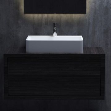 Раковина Salini (Салини) Ottavia накладная 60х45х13.3cм, 1 отверстие, без перелива, S-Stone, цвет: белый матовый 1103201M