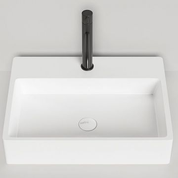 Раковина Salini (Салини) Ottavia накладная 60х45х13.3cм, 1 отверстие, без перелива, S-Stone, цвет: белый матовый 1103201M