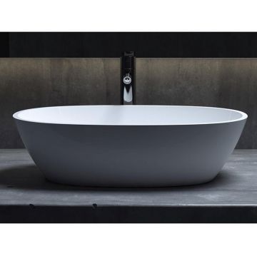 Раковина Salini (Салини) Sofia накладная 56х33.5х15cм, без отверстий, без перелива, S-Sense, цвет: белый глянцевый 1101106G