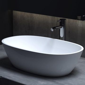 Раковина Salini (Салини) Sofia накладная 56х33.5х15cм, без отверстий, без перелива, S-Sense, цвет: белый глянцевый 1101106G