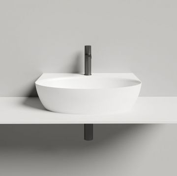 Раковина Salini (Салини) Alda Wall 02 58х45х15cм, с 1 отверстие, сифон, слив-пер, мат-л: S-Sense, цвет: белый глянцевый 140312G