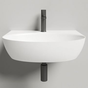 Раковина Salini (Салини) Alda Wall 02 58х45х15cм, с 1 отверстие, сифон, слив-пер, мат-л: S-Sense, цвет: белый глянцевый 140312G