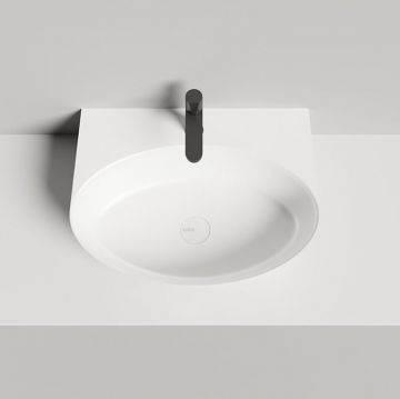 Раковина Salini (Салини) Alda Wall 02 58х45х15cм, с 1 отверстие, сифон, слив-пер, мат-л: S-Sense, цвет: белый глянцевый 140312G