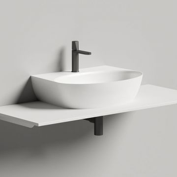 Раковина Salini (Салини) Alda Wall 02 58х45х15cм, с 1 отверстие, сифон, слив-пер, мат-л: S-Sense, цвет: белый глянцевый 140312G