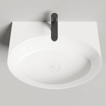 Раковина Salini (Салини) Alda Wall 02 58х45х15cм, с 1 отверстие, сифон, слив-пер, мат-л: S-Sense, цвет: белый глянцевый 140312G