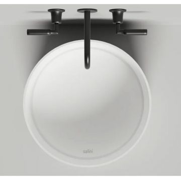 Раковина Salini (Салини) Armonia Round 02 накладная 45х45х2 см, без отверстий, мат-л: S-Stone, цвет: белый матовый 130422M