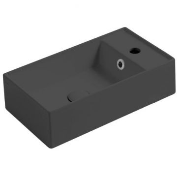 Раковина Simas (Симас) Agile 50х27 см, подвесная, 1 отверстие, правая, цвет: antracite matt AG50 antracite matt*1