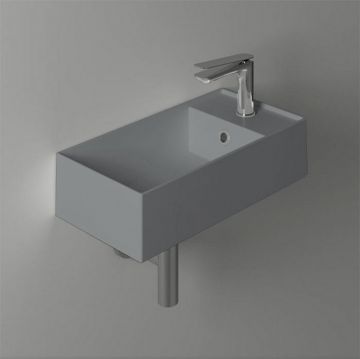 Раковина Simas Agile 50х27 см, подвесная, 1 отверстие, правая, цвет: cemento matt AG50 cemento matt*1