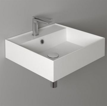 Раковина Simas Agile 51х46 см, подвесная, 1 отверстие, с переливом, цвет: белый матовый AG51 bi matt*1