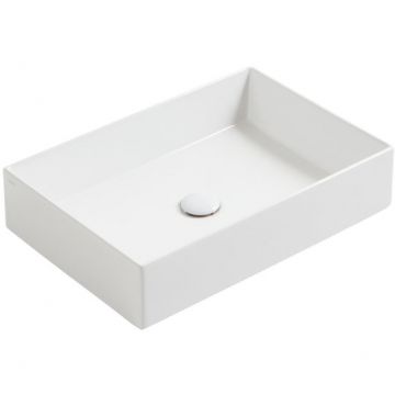 Раковина Simas (Симас) Agile 60х40 см, без отверстий, на столешницу, без перелива, цвет: белый матовый AG60 bi matt