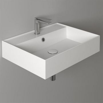 Раковина Simas (Симас) Agile 61х46 см, 1 отверстие, подвесная, с переливом, цвет: белый AG61 bi*1