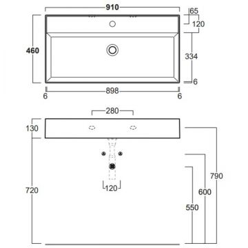 Раковина Simas (Симас) Agile 91х46 см, 1 отверстие, подвесная, с переливом, цвет: белый AG91 bi*1
