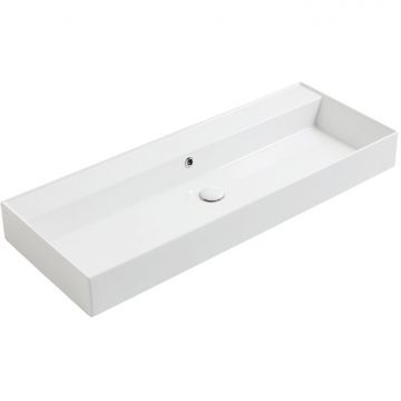 Раковина Simas (Симас) Agile подвесная 121х46 см, с переливом, без отверстий под смеситель, цвет: белый AG121 bi*0