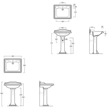 Раковина с пьедесталом Simas (Симас) Arcade 68 68х54 см, 1 отверстие, цвет: белый AR824bi*1