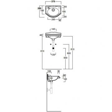 Раковина Simas (Симас) Arcade 37х28 см, без отверстий, цвет: белый AR035bi*0