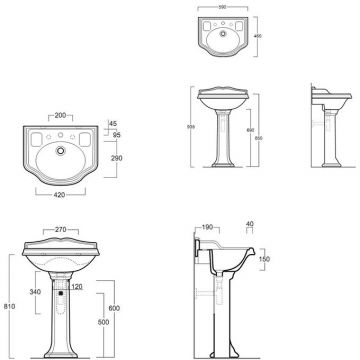 Раковина Simas (Симас) Arcade 59х46 см, 3 отверстия, цвет: белый AR814bi*3