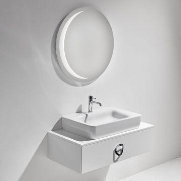 Раковина Simas (Симас) Henges накладная/подвесная 70х50 см,с 1 отв под смеситель, с донным клапаном керамическим Plhe, цвет: белый HE10bi*1