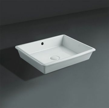 Раковина Simas (Симас) Lavabi darredo 48х37 см, без отверстий, встраиваемая под столешницу, с переливом, цвет: белый S59 bi